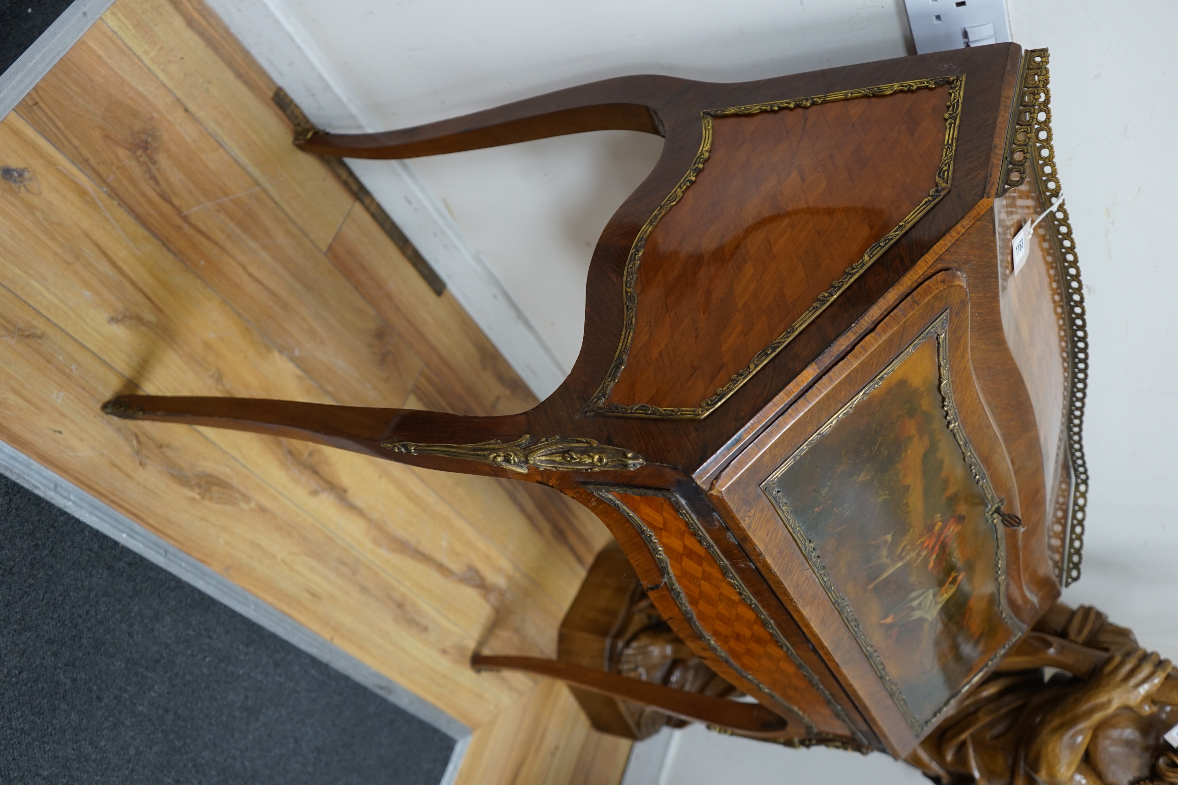 A Vernis Martin style bon heur du jour, width 80cm, depth 47cm, height 95cm
